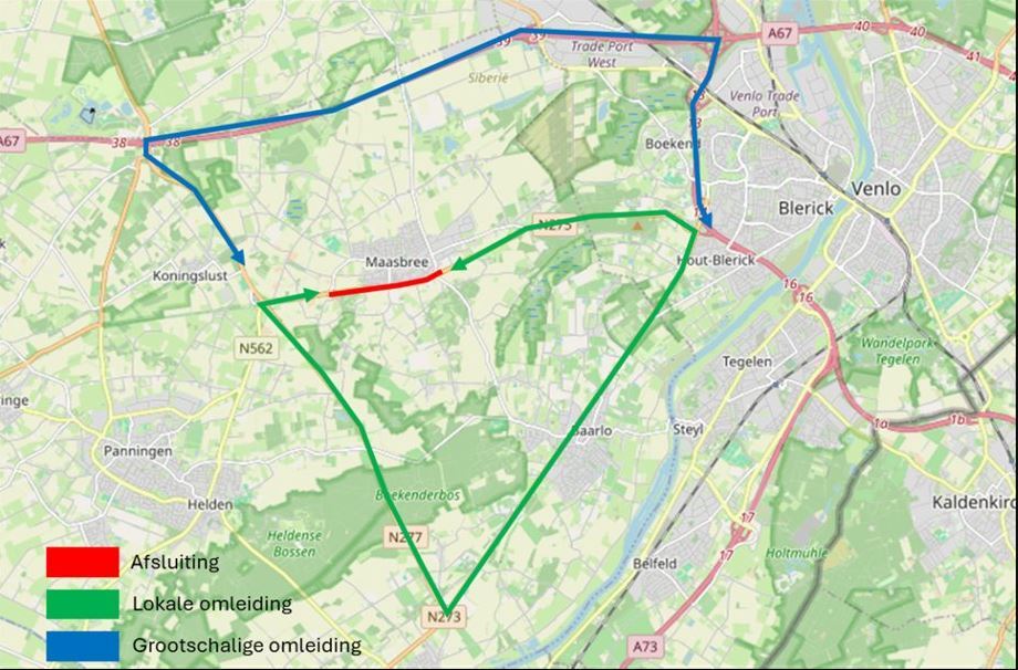 Werkzaamheden N275 Maasbree