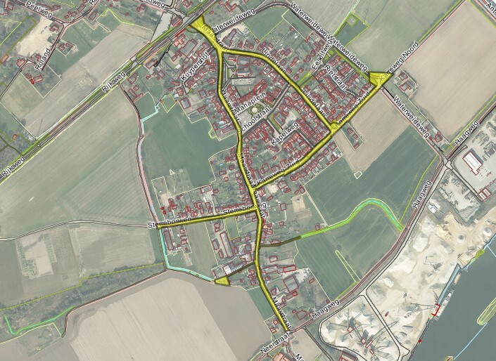 Kaart projectgebied Maasstraat en omgeving in Kessel-Eik