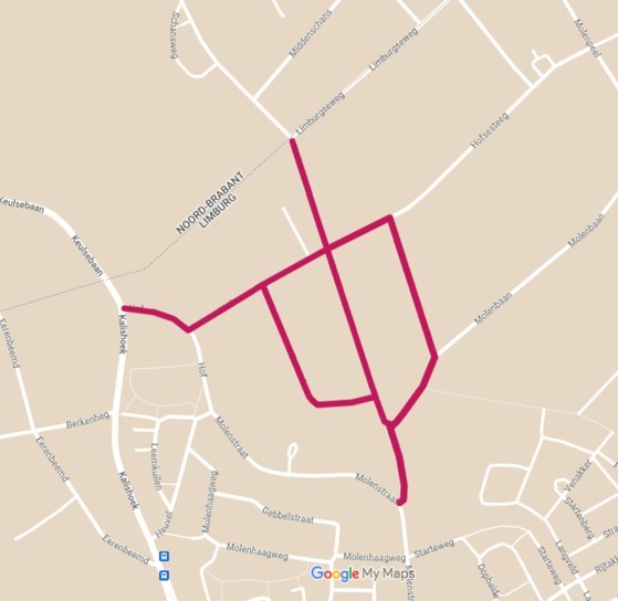 Kruisstraat, Bosrand, Molenbaan, Banmolen en Hof Meijel