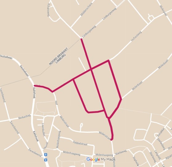 Kruisstraat, Bosrand, Molenbaan, Banmolen en Hof Meijel.