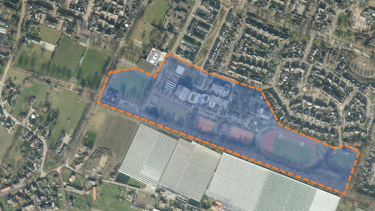 Luchtfoto gebied Pius Park in Panningen